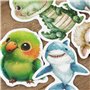 BETESSIN 50Pcs Stickers Animaux en Aquarelle Autocollants Enfant Imperméable en Vinyle pour Scrapbooking Artisanat Bricolage