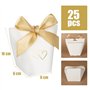 BETESSIN 25Pcs Boîtes Dragées Mariage Contenant Dragées Baptême Cadeau Invité avec Ruban pour Baby Shower Anniversaire Communion