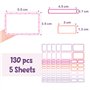 BETESSIN 130Pcs Étiquettes Autocollantes Scolaires Prénom en Rose pour Livres Crayons Stylos Marqueurs Fournitures Scolaires