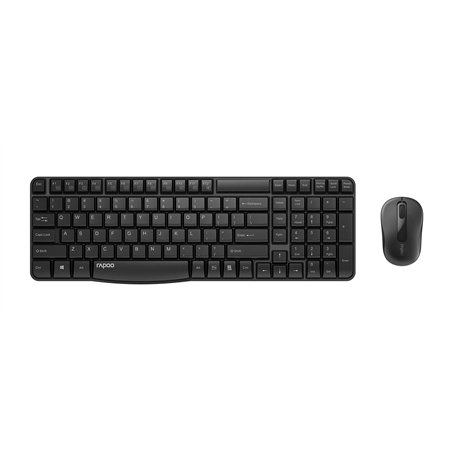 Rapoo X1800S Clavier Souris sans Fil Kit Wireless Deskset 1000 DPI Capteur 12 Mois Autonomie de la Batterie Ergonomique pour Gau