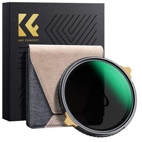 K&F Concept 72mm Filtre CPL+ND2-32 2 en 1 1 à 5 f-Stops et Polarisant sans Croix X en Cuivre Ultra Fin HD Imperméable Anti des R