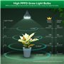 SANSI Lampe Horticole LED Dimmable pour Plantes d'Intérieur, Ampoule de Culture Plante E27 40W Spectre Complet, Minuterie 4/8/12
