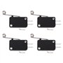 The Lord of the Tools Lot de 4 Micro interrupteurs à 3 Broches 16 A 250 V AC à Longue Tige à Rouleau SPDT à Action Rapide Instan