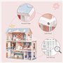 ROBUD Maison de Poupée en Bois avec Meubles et Accessoires Maisons de Filles Playhouse Salle de Jeux Jouets pour Enfants