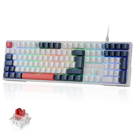 Redragon K668 RGB Clavier de gaming mécanique filaire 105 + 4 touches