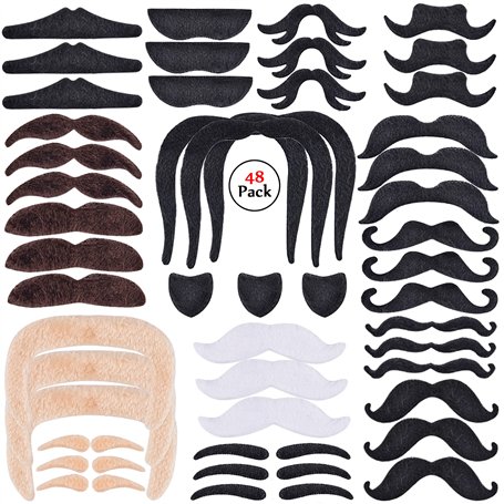 AONAT Lot de 48 Fausses Moustaches