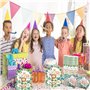 Vaisselle Jetable Anniversaire Animaux - Fournitures de Fête pour 20 Invités, Assiettes, Gobelets, Serviettes, Décoration de Fêt