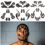Qpout12x Visage Tatouages Temporaires, Maori Visage Tatouages Étanche Tribal Noir Visage Autocollants De Tatouage pour Femmes/Ho