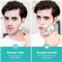VOGOE Rasoir Electrique Hommes, Électriques Rasoirs Humide et Sec, Rasoir Rotatif 3D Rechargeable & Sans Fil avec Tondeuse pour 