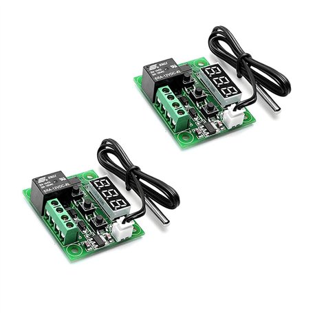FamilyMall Lot de 2 relais de thermostat DC 12 V - Capteur thermique -50 ℃ à 110 ℃