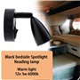 Be In Your Mind Paire 12V 3W LED Intérieur Spot Lampe de Lecture Interrupteur Réglable Lumière Chaude Compatible pour Camping-Ca