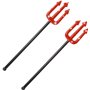 DERAYEE 2pcs Fourche de Diable，Devil Fork Sparkling Rouge Trident Arme Horreur Accessoire pour la Fête d'Halloween