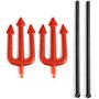 DERAYEE 2pcs Fourche de Diable，Devil Fork Sparkling Rouge Trident Arme Horreur Accessoire pour la Fête d'Halloween