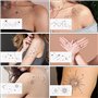 8 Feuilles Tatouages Temporaires Tatouages Semi-Permanents Lune Étoile Tatouage Imperméable Durée de 1-2 Semaines pour Femme Hom