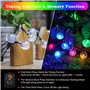 Guirlande lumineuse solaire d'extérieur - 100 LED - 3 m + 15 m - 8 modes - IP65 - Boules de cristal multicolores - Éclairage ext