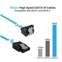 ADCAUDX Lot de 3 câbles SATA longs à 90 degrés, 1 m, câble SATA à angle droit coudé, câble de données SATA 6 Gbit/s pour disque