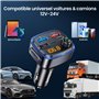 Gizmovine Emetteur Bluetooth Voiture, Transmetteur FM pour La Musique, Téléphone Kit Main Libre, Allume Cigare avec Prise USB C