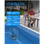 Robot Piscine sans Fil pour Piscine Hors Sol Jusqu'à 80m², Double Filtration et Stationnement Automatique | Double Motorisation 