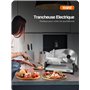 YASHE Trancheuse Électrique, Trancheuse à Viande et Pain de 250W avec Lames Lisse et Dentée de 19 cm, Épaisseur Réglable (0–15 m