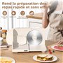 YASHE Trancheuse Électrique Pliable, Trancheuse À Jambon 180W Avec Lame Dentelée De 17 Cm, Épaisseur Réglable 0–15 Mm, Facile À 