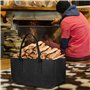 AiQInu Sac en Feutre, 50x25x25cm Pliable Panier à Bûches avec Poignée, Multi-Usages Panier pour Bois de Chauffage, Vêtement, Jou