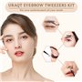 7 Pièces Pince à Epiler Professionnelle, Acier Inoxydable Pince à Épiler, Kit Sourcils pour Enlèvement Des Points Noirs,Sourcils
