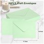 Romon Enveloppes, 50 Pièces Papier Kraft Enveloppes 120 g/m² Mini Enveloppes Couleur Petite Élégantes Carte Enveloppe Mariage po