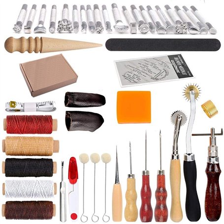 Wuudi Kit d'outils de bricolage pour cuir - Outils de couture pour le cuir