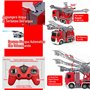 LioMaxi Échelle 1:24 télécommandée Jouet camion pompier, avec pompe pulvérisatrice d'eau, camion pompier radiocommandé avec éche