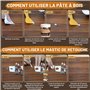 Kit Réparation Parquet Stratifié, Le Kit de Réparation de Meubles en Bois de Grande Capacité Comprend du Mastic Bois et de la Ci