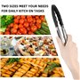 SULOLI 2pcs Pince de Cuisine Pince Alimentaire en Acier Inoxydable Noir-27cm+21cm