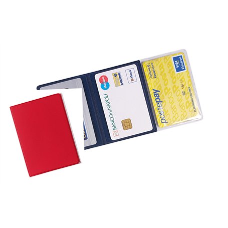 agendepoint.it - Porte-cartes de crédit et cartes magnétiques 3 poches (2 pièces) en PVC rouge