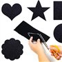Joyzan 10Pcs Tissu Velours Noir, Feutre Auto Adhésif Dos Collant Feuilles Adhésives Papier Étagère Doublure pour Tiroir DIY Art