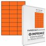 600 étiquettes autocollantes Orange fluo de 70 X 37 mm - 24 étiquettes/feuille - 25 planches papier A4 adhésif couleur - pour im