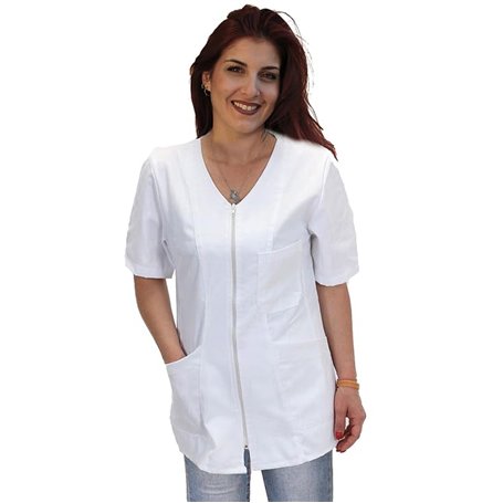 Chemises de travail pour femme avec fermeture à glissière