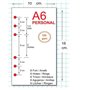 Rechange/recharge pour agenda organisateur format A6 Personal avec 6 anneaux 11 x 16 cm (Agenda sans dates)