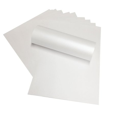 Syntego Lot de 20 papiers nacrés double face blanc givré 120 g/m² adaptés aux imprimantes à jet d'encre et laser (blanc)