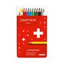 Caran d'Ache Swisscolor 1284712 Étui en métal avec 12 crayons de couleur imperméables