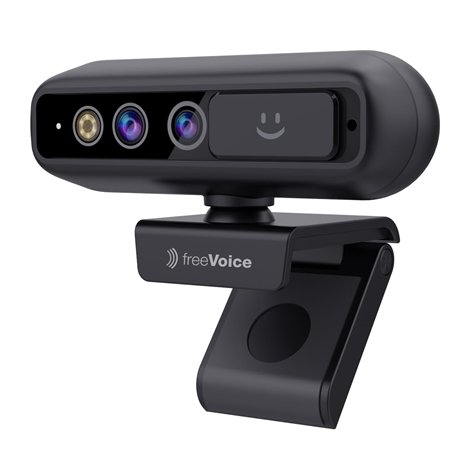 freeVoice Vision 340 Webcam I pour visioconférences I Webcam USB avec autofocus & résolution 2K & Champ de Vision de 92° I Compa