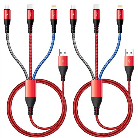 Câble de Charge Multi Rapide 4.5A 2 Packs de 1
