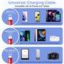 Câble de Charge Multi Rapide 4.5A 2 Packs de 1,2M Multi Chargeur Type de Câble C/Lightning/Micro USB Port Câble de Charge 3 en 1