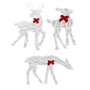 Ensemble Familial de Cerfs de Noël éclairés de 3 Pièces