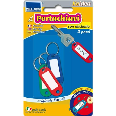 Parodi & Parodi 429 Kit 3 Porte-clés colorés avec étiquette