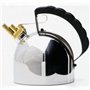 Alessi 9091 FM Bouilloire de Design avec Sifflet Mélodique Acier et PA Noir, 7.5" x 6.5" x 6.5"