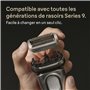 Braun Tête De Rasoir Electrique Homme Series 9 PRO + 96M Noire, ORIGINALE, Remplacement De La Grille Pour Un Rasage De Près, Lam