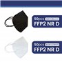Sibilla Masques FFP2 NR D (certification dolomite) CE 0465 Fabriqué en Italie 50 pcs Noir | faciaux légers et confortables à 5 c