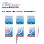 Brossettes interdentaires Pikdent - Noyau en acier revêtu et poils en Tynex - Taille 1 Gris 0,4 Mm Cylindrique - 10 Brossettes