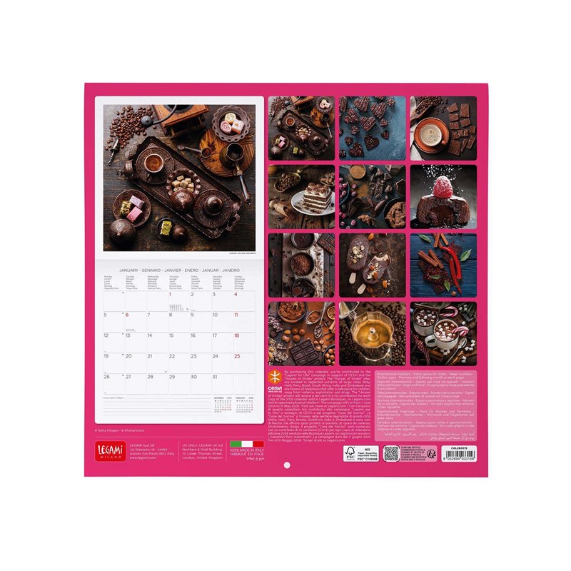 Calendrier Mural 2026 Claude Monet - Grand Format 30x29 Cm, 12 œuvres, 6 Langues, Espace Notes