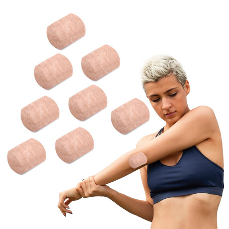 Pansements Maxi Sensitive pour Coudes et Genoux 8 Pièces - Doux Respirant avec Support TNT Flexible et Comprimé Absorbant Antiad