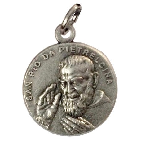 Médaille de Saint Pio de Pietralcina (Père Pio) - Fabriquée en haut Relief - 100 Made in Italy
